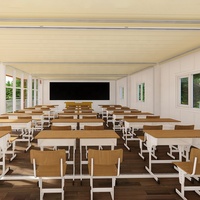 Conteneur préfabriqué à deux étages, en kit, pour salle de classe scolaire, isolé, à montage rapide, imperméable, démontable