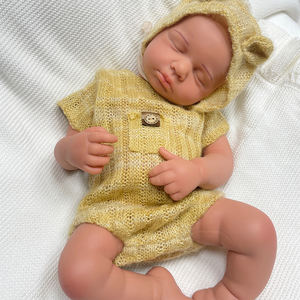 50cm gerçekçi yumuşak tam katı silikon yenidoğan açık ağız bebek uykuda LouLou ağırlıklı yeniden doğmuş bebek kız bebek çocuklar için Xmas hediye - Product Image 2