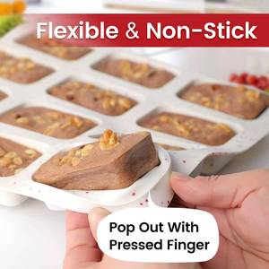 MUYULINS factory can customize 12-cup LFGB platinum-grade non-stick BPA-free silicone brownie cupcake tray muffin <b>cake</b> <b>tin</b> - Product Image 3