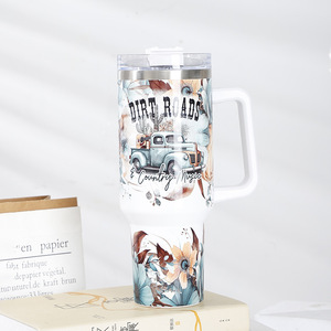 Gourde isotherme <span class=keywords><strong>Stan</strong></span> 40oz grande capacité à double paroi en acier inoxydable, tasse thermos imprimée, gobelet de voiture avec poignée - Product Image 3
