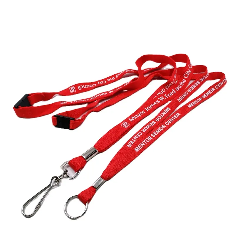 3/4 "Sleutelhanger Lanyard Katoen Bulldog Clips Kaarthouder Katoen Op Maat Ontwerp Lanyards