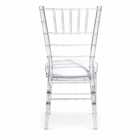 Chaise de mariage Chiavari transparente en acrylique, empilable, pour événements, capacité 660 lbs, vente en gros