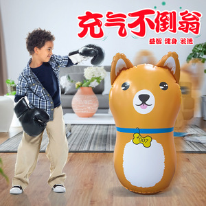 Juguete inflable Roly-Poly de PVC con diseño de perro, cerdo y rana, portátil, para niños, para jugar en interiores y exteriores. - Product Image 3