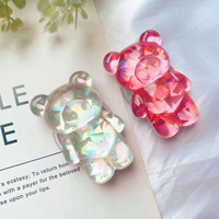 Support de bureau pliable et réglable en forme d'ours mignon en PC pour téléphone portable