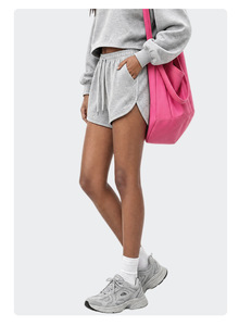 Pantalones cortos deportivos informales con cordón para mujer, pantalones cortos deportivos de felpa francesa para mujer - Product Image 6