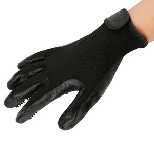 Gant de toilettage pour animaux de compagnie, 1 mètre, noir et bleu marine, en caoutchouc, pour massage et nettoyage, pour chiens et chats, élimination des poils - Product Image 3