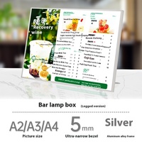 Panneau publicitaire LED étanche avec cadre en aluminium noir, boîtes lumineuses pour cartes de table, barres lumineuses publicitaires pour restaurants et salons de thé