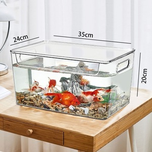 Aquarium de bureau en PET, transparent haute définition, pour poissons rouges, imitation verre, pour salon et aménagement paysager - Product Image 5