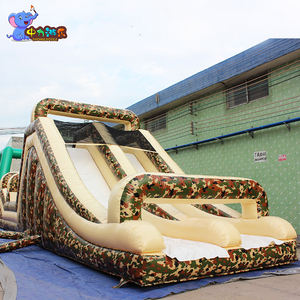 Parcours d'obstacles gonflable sur le thème du camouflage Boot <span class=keywords><strong>Camp</strong></span> Parcours d'obstacles gonflable Château sautant avec toboggan - Product Image 4