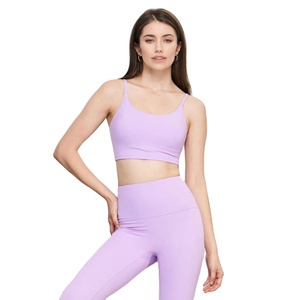 Haut de yoga extensible WX1418 effet seconde peau avec rembourrage amovible, soutien-gorge de sport intégré pour femme, hauts de sport, vêtements de sport - Product Image 4