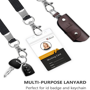 Cordon de cou rétractable noir robuste en forme de losange avec boucle à tirage facile pour badge, carte d'identité et porte-clés anti-perte, vente en gros - Product Image 2