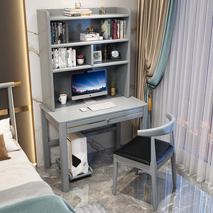 <span class=keywords><strong>Escritorio</strong></span> de Madera Maciza Estilo Nórdico Moderno con Estantería Integrada para Apartamentos Pequeños, <span class=keywords><strong>Escritorio</strong></span> para Estudiar, Escribir y Usar el Ordenador - Product Image 4