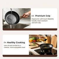 12-teiliges Premium Modernes Aluminiumlegierung Antihaft-Kochgeschirr-Set mit Töpfen, Glasdeckeln und Holzgriffen für Alle Kochflächen