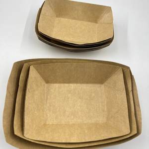 Jetable Taille Personnalisée Forme Couleur de Papier Emballage Alimentaire Déjeuner Snack Plateau Bateau - Product Image 3