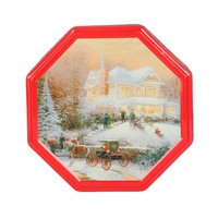 Boîtes à biscuits hexagonales en étain, 24 pièces, emballage de grande taille pour Cookies pour noël