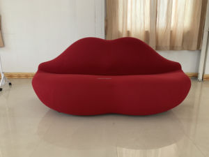 โซฟาห้องนั่งเล่นทรงริมฝีปากกำมะหยี่ทันสมัย สีชมพูแดง โซฟาทรงริมฝีปาก โซฟาทรงจูบ - Product Image 5
