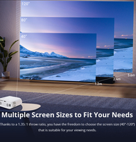 迷你液晶视频投影仪 1080P 4K 支持 Android 11 微型短焦便携式户外 LED 投影仪 4000 流明