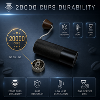 Tragbare, verstellbare, umweltfreundliche Espressomühle mit CNC-gefrästen 420 Edelstahl-Ghost-Tooth-Kegelmahlwerk-Scheiben – scharfe manuelle Kaffeemühle