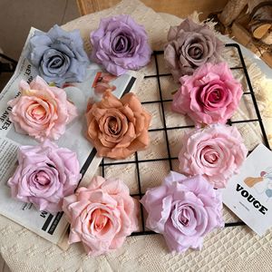 Testa di rosa con bordo arrotolato a 12 colori simulazione di fascia alta decorazione murale di fiori nuziali - Product Image 2