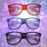 Lunettes de feux d'artifice à effet de diffraction, miroir optique spécial, lunettes de feux d'artifice en forme de cœur