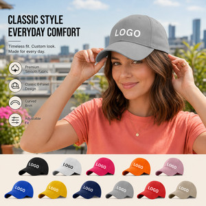 Casquette de baseball classique à 6 panneaux, ajustement réglable, unisexe, en coton, logo imprimé par transfert thermique, respirante, imperméable, couleur unie, décontractée - Product Image 1