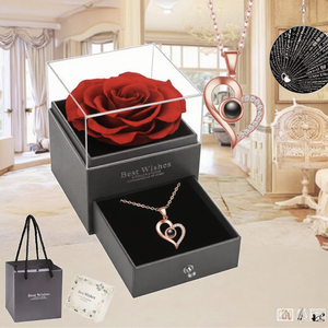 AYOYO Scatola per Gioielli a Forma di Rosa, Decorazione Romantica per la Casa, <span class=keywords><strong>Regalo</strong></span> di <span class=keywords><strong>San</strong></span> <span class=keywords><strong>Valentino</strong></span> per Amiche, Scatola per Gioielli Personalizzabile - Product Image 1
