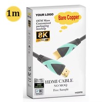 Câble Ultra Fin en PVC Plaqué Or 24K Haute Vitesse HDR 1 Mètre 8K pour Lecteur DVD Moniteur Projecteur Caméra
