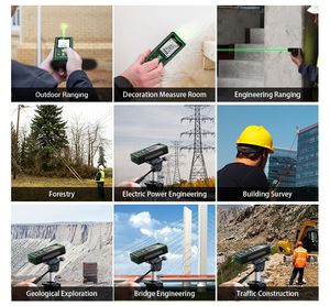 Sndway verde, venta al por mayor, medidor de distancia láser de personalización, 80m-150m, área de longitud, cálculo de medición de volumen, telémetro láser - Product Image 6
