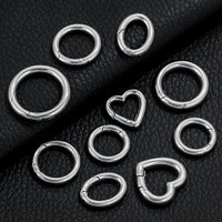 Vente en gros de fermoir à ressort épais en forme de cœur fermoir rond ovale en acier inoxydable or PVD 18 carats pour les résultats de bijoux et les composants