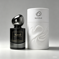 Flacon de parfum écologique de luxe 30 ml 50 ml, flacon noir, flacon de parfum 100 ml, flacon en verre cylindrique, flacon de parfum personnalisé avec couvercle