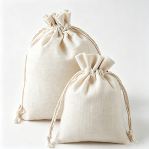 Recyclable Cotton Canvas Drawstring Pouch Portable Cotton <b>Fabric</b> Dust-Proof Drawstring Storage <b>Bag</b> - Product Image 1