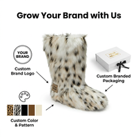 Bottes de neige en fausse fourrure moelleuse pour femmes, vente en gros, logo personnalisé, directement de l'usine, bottes d'hiver fourrées, antidérapantes, mi-mollet