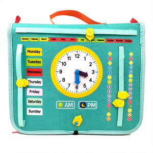 Tablero <span class=keywords><strong>de</strong></span> aprendizaje educativo montessori personalizado, libro <span class=keywords><strong>de</strong></span> historia silencioso <span class=keywords><strong>para</strong></span> niños pequeños, con reloj <span class=keywords><strong>de</strong></span> juguete - Product Image 1