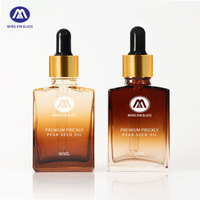 Emballage cosmétique de luxe personnalisé pour huile capillaire, flacon compte-gouttes en verre ambré 30 ml, flacon carré plat en verre pour huile essentielle