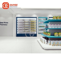 Unité d'affichage contemporaine pour pharmacie, service après-vente, design intérieur en plexiglas pour pharmacie