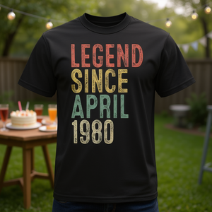 T-shirt Legend Since April 1980, cadeau du 45e anniversaire pour les personnes de 45 ans - Product Image 3