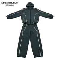 Survêtement coupe-vent personnalisé pour homme, avec bande réfléchissante, respirant, coupe ajustée, grandes tailles, teint en pièce, imprimé automne, en nylon