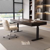Lampe de bureau électrique relevable à double moteur en bois massif, style moderne de luxe, design italien minimaliste pour chambre, bureau et ordinateur