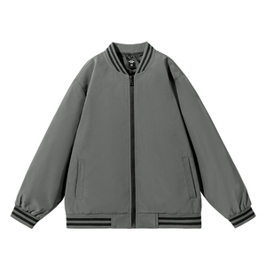 เสื้อแจ็คเก็ตลำลองผู้ชาย คอเบสบอล ฤดูใบไม้ร่วงฤดูหนาว สไตล์ฮ่องกง สวมใส่สบาย ระบายอากาศได้ดี เสื้อโค้ทแฟชั่นวัยรุ่น ทรงหลวม ใหม่ - Product Image 3