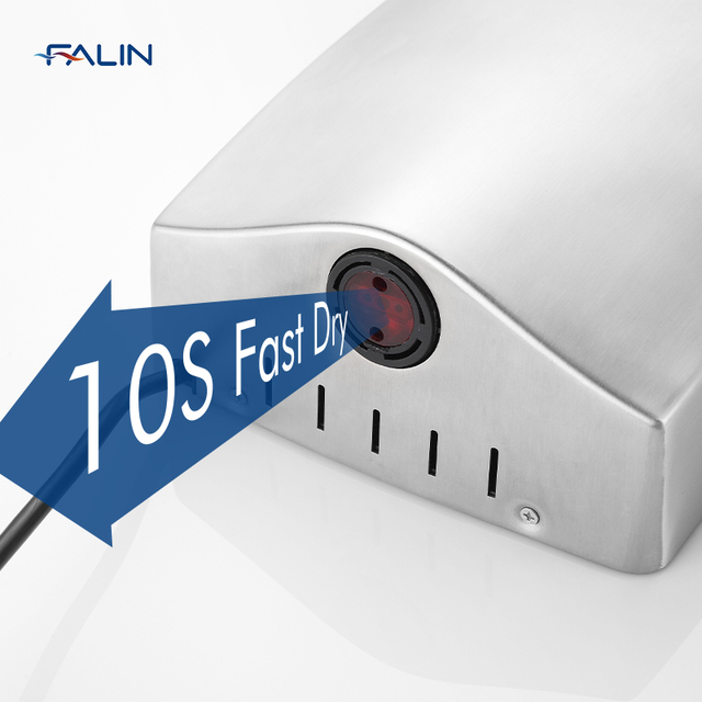 FL-3009 High-Speed 1000W Wall-Mounted Hand Dryer Automatic SS304 Fast Drying Commercial & Household Use for Hotels and Washrooms