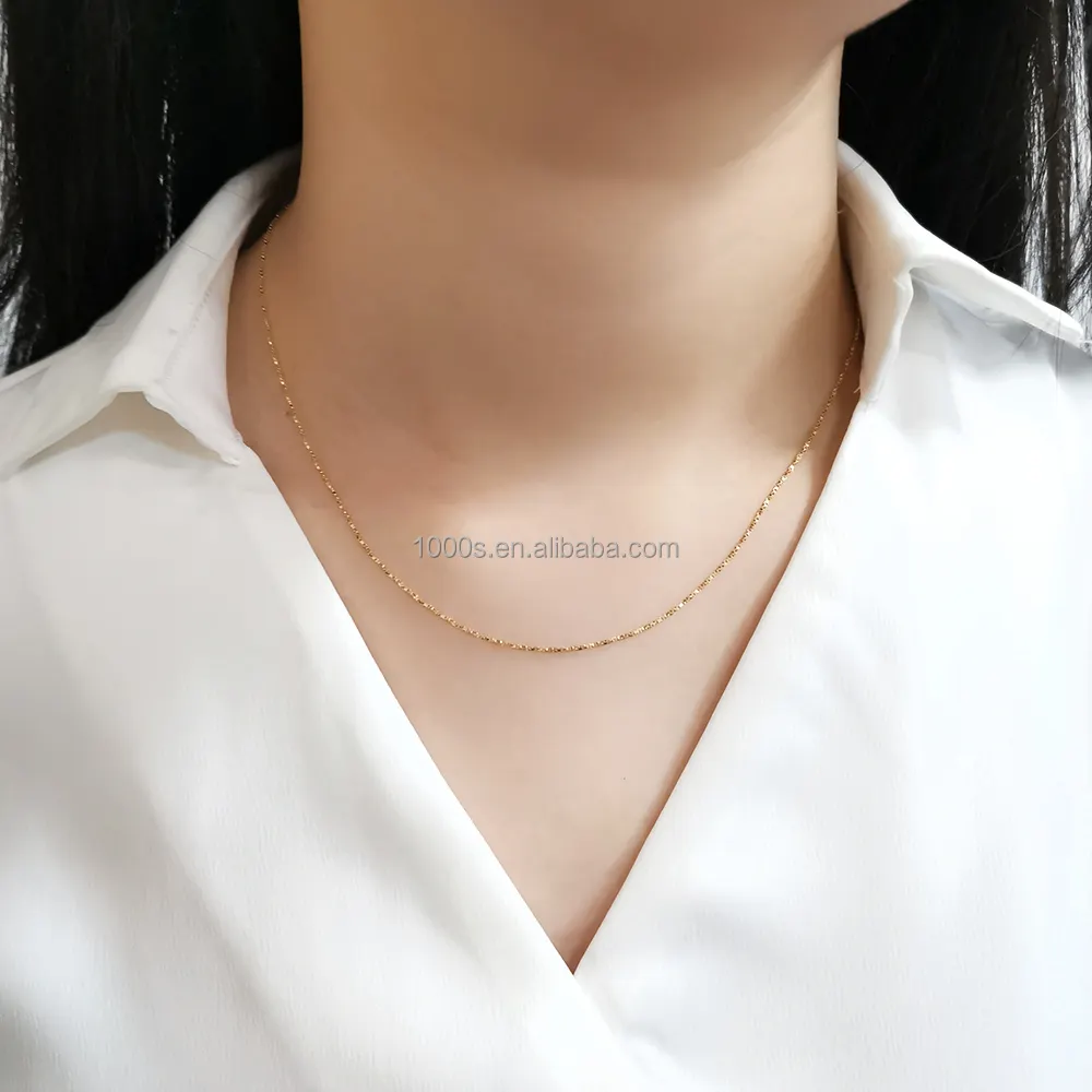 Werksverkauf September Verkauf Werkslieferung Reines Gold 18K Jewelry Twist solide Goldschachtel Halskette