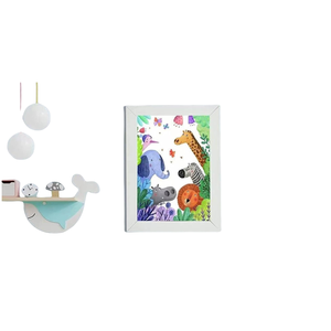 Cornice magnetica reversibile in legno di pino Design quadrato con <span class=keywords><strong>disegni</strong></span> per bambini che mostrano e decorazioni per la stanza - Product Image 6