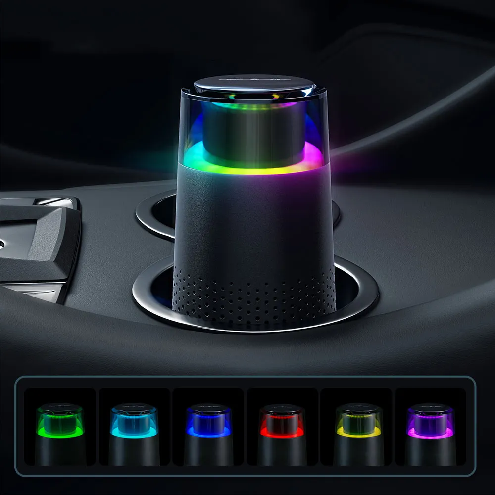 เครื่องฟอกอากาศขนาดเล็กแบบพกพาพร้อม RGB ไฟกลางคืนเครื่องฉีดน้ำสำหรับรถยนต์เปิดตัวสินค้าใหม่