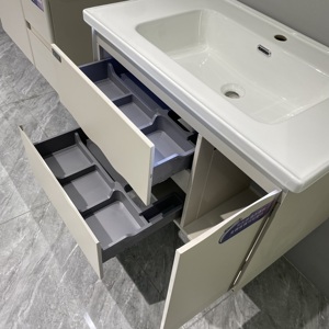 Mueble de Baño Flotante Moderno con Espejo Integrado e Iluminación Inteligente, Lavabo de Cerámica Fácil de Limpiar - Product Image 5