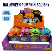 Jouets Squishy Needohs Pailletés Halloween Super Doux à Remontée Lente Anti-Stress Fidget 12 Pièces Boîte de Présentation Jouets Squishy Dumplings