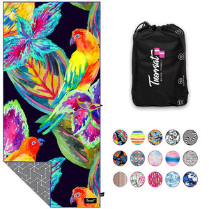 Toalla de playa de doble cara de diseño personalizado, gamuza de microfibra reciclada o Waffle Australia Tesalate, toalla de verano sin arena - Product Image 1