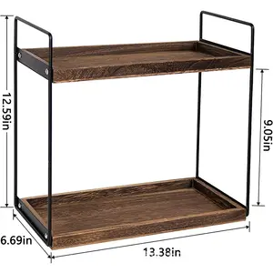 木制厨房桌面搁板家用储物架餐桌厨房用品双立整理搁板
