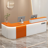Comptoir de bar en cuir QT-204X, simple, moderne, minimaliste, avec tiroir, pour magasin de vêtements, salon de beauté