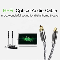 Câble audio optique Toslink torsadé haut de gamme, connecteurs plaqués or 24 carats, PVC tressé durable, pour haut-parleurs et projecteurs