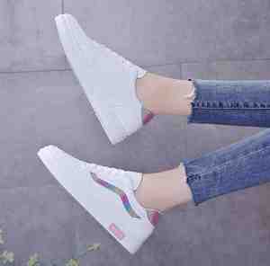 Chaussures en cuir blanc pour femmes, nouvelles chaussures de printemps basiques, décontractées et respirantes, à la mode, été - Product Image 2